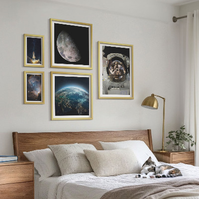 Dekoracja ścienna zestaw obrazów Kosmiczne odkrycia astronauta