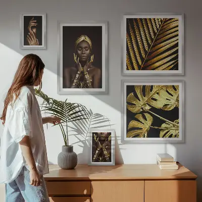 Galeria obrazów na ścianę z portretami kobiet w stylu glamour