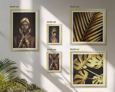 Galeria obrazów na ścianę z portretami kobiet w stylu glamour
