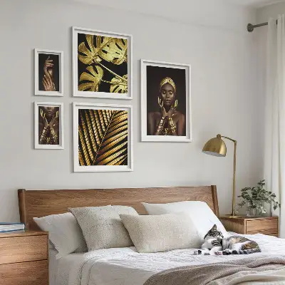 Galeria obrazów na ścianę z portretami kobiet w stylu glamour