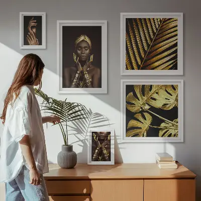 Galeria obrazów na ścianę z portretami kobiet w stylu glamour