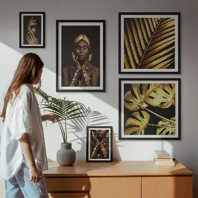 Galeria obrazów na ścianę z portretami kobiet w stylu glamour