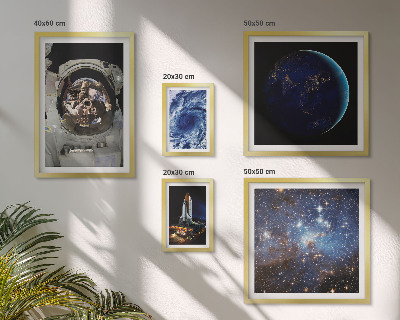 Dekoracja ścienna zestaw obrazów Kosmiczne odkrycia astronautów