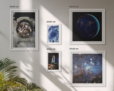 Dekoracja ścienna zestaw obrazów Kosmiczne odkrycia astronautów