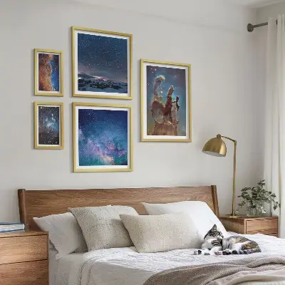 Kosmiczne pejzaże galaktyk zestaw 5 obrazów w ramie