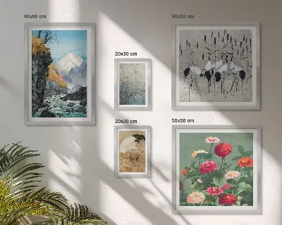Galeria obrazów na ścianę przedstawiająca krajobrazy natury z kwiatami