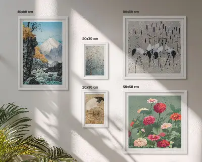 Galeria obrazów na ścianę przedstawiająca krajobrazy natury z kwiatami