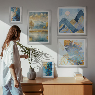 Galeria obrazów na ścianę Stylowe górskie pejzaże roślinne