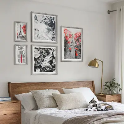 Galeria obrazów na ścianę Paryskie kwiaty i wzory