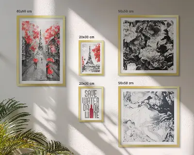 Galeria obrazów na ścianę Paryskie kwiaty i wzory