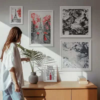 Galeria obrazów na ścianę Paryskie kwiaty i wzory