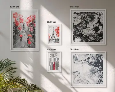 Galeria obrazów na ścianę Paryskie kwiaty i wzory