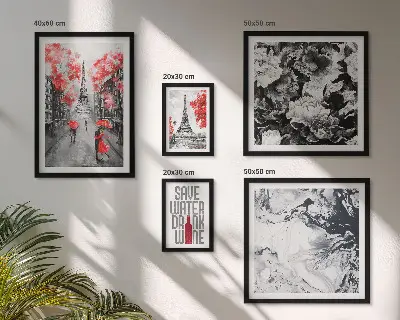Galeria obrazów na ścianę Paryskie kwiaty i wzory