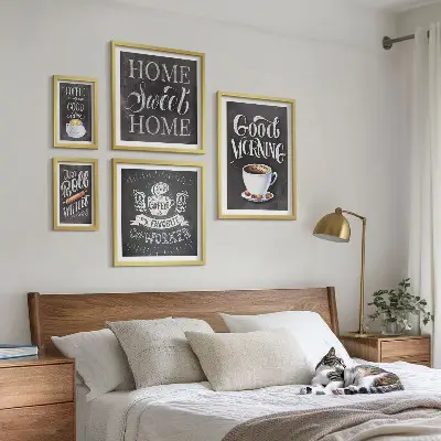 Dekoracja ścienna zestaw obrazów kawowe rustykalne inspiracje