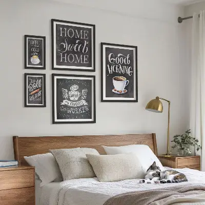 Dekoracja ścienna zestaw obrazów kawowe rustykalne inspiracje