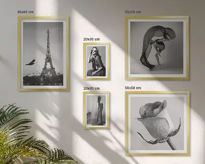 Zestaw obrazów w ramie do galerii ściennej w stylu czarno-białego Paryża