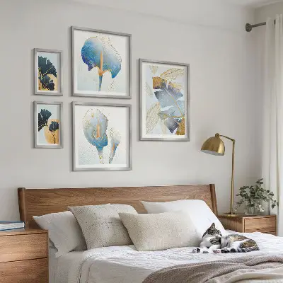 Galeria obrazów na ścianę z nowoczesnymi roślinnymi motywami