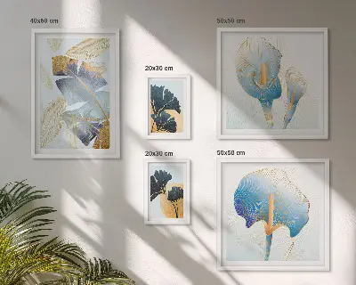 Galeria obrazów na ścianę z nowoczesnymi roślinnymi motywami