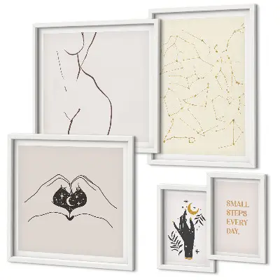 Galeria obrazów na ścianę Minimalistyczne kosmiczne motywy