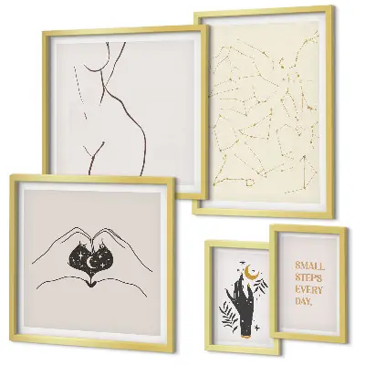 Galeria obrazów na ścianę Minimalistyczne kosmiczne motywy