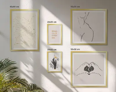 Galeria obrazów na ścianę Minimalistyczne kosmiczne motywy