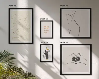 Galeria obrazów na ścianę Minimalistyczne kosmiczne motywy