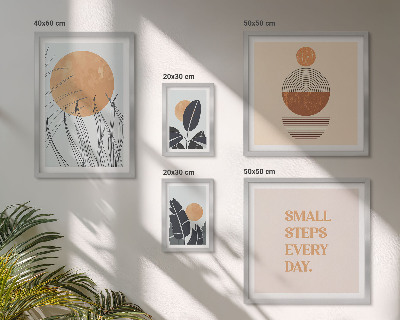 Zestaw obrazów w ramie do galerii ściennej Stylowe grafiki roślinne hasła