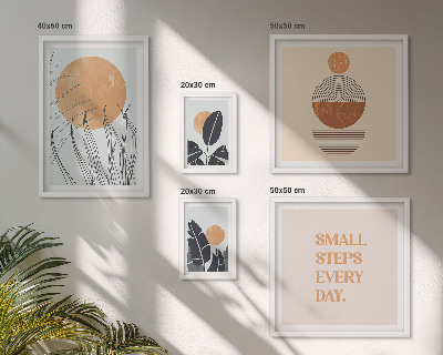 Zestaw obrazów w ramie do galerii ściennej Stylowe grafiki roślinne hasła