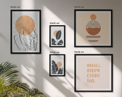 Zestaw obrazów w ramie do galerii ściennej Stylowe grafiki roślinne hasła