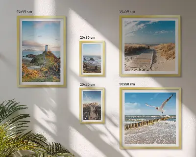 Zestaw obrazów dekoracja ścienna z motywem nadmorskich latarni i plaż