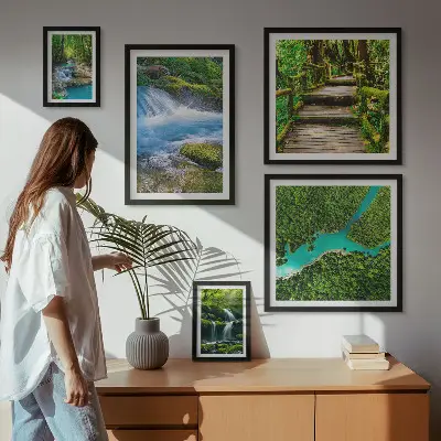 Galeria obrazów na ścianę Zielone oazy spokoju w lesie
