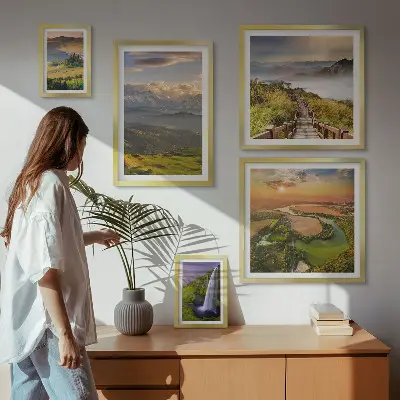 Galeria obrazów na ścianę górskie krajobrazy z wodospadami