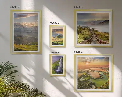 Galeria obrazów na ścianę górskie krajobrazy z wodospadami