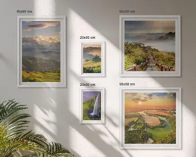 Galeria obrazów na ścianę górskie krajobrazy z wodospadami