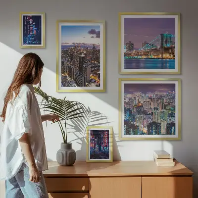 Galeria obrazów na ścianę Miejskie nocne pejzaże neonów
