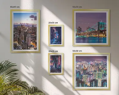 Galeria obrazów na ścianę Miejskie nocne pejzaże neonów