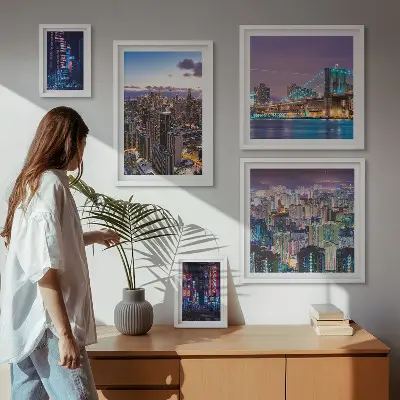 Galeria obrazów na ścianę Miejskie nocne pejzaże neonów