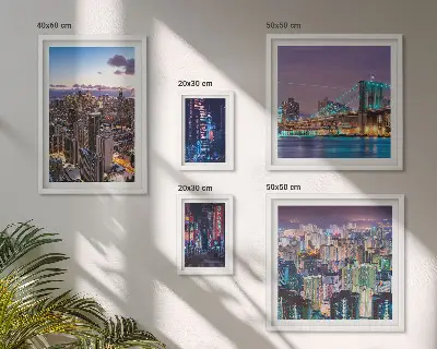 Galeria obrazów na ścianę Miejskie nocne pejzaże neonów
