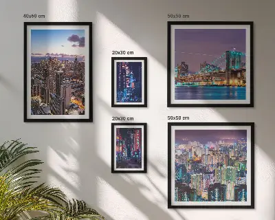 Galeria obrazów na ścianę Miejskie nocne pejzaże neonów