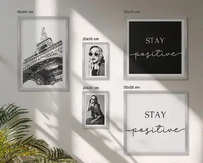 Zestaw 5 obrazów w ramie stylowe grafiki z motywem mody paryskiej