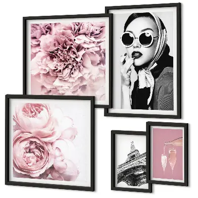 Galeria obrazów na ścianę stylowe portrety z motywem róż