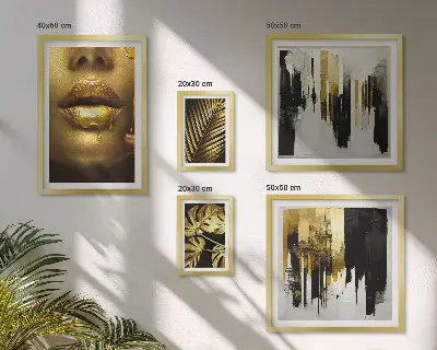 Galeria obrazów na ścianę w stylu glamour z motywem roślin i twarzy