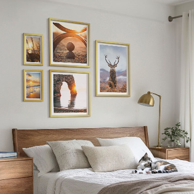 Zestaw obrazów w ramie do galerii ściennej Przyroda dzikie zwierzęta harmonijnie