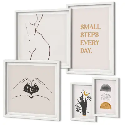 Galeria obrazów na ścianę motywacja pozytywne myślenie w stylu minimalistycznym