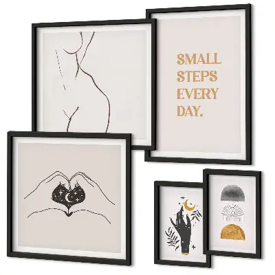 Galeria obrazów na ścianę motywacja pozytywne myślenie w stylu minimalistycznym
