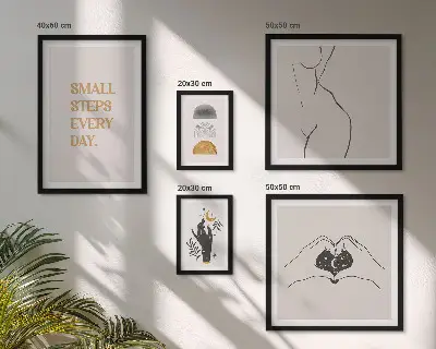 Galeria obrazów na ścianę motywacja pozytywne myślenie w stylu minimalistycznym