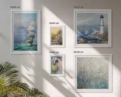 Galeria obrazów na ścianę z motywem morskich przygód i pejzaży