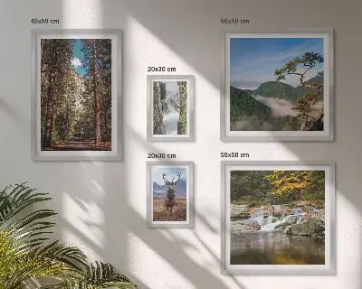 Zestaw obrazów w ramie do galerii ściennej Pejzaże górskie i dzika natura