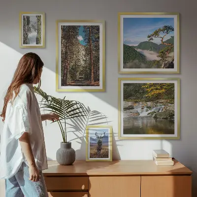 Zestaw obrazów w ramie do galerii ściennej Pejzaże górskie i dzika natura