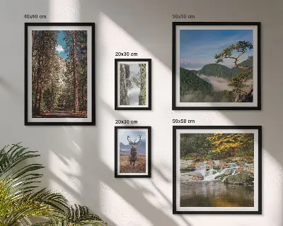 Zestaw obrazów w ramie do galerii ściennej Pejzaże górskie i dzika natura